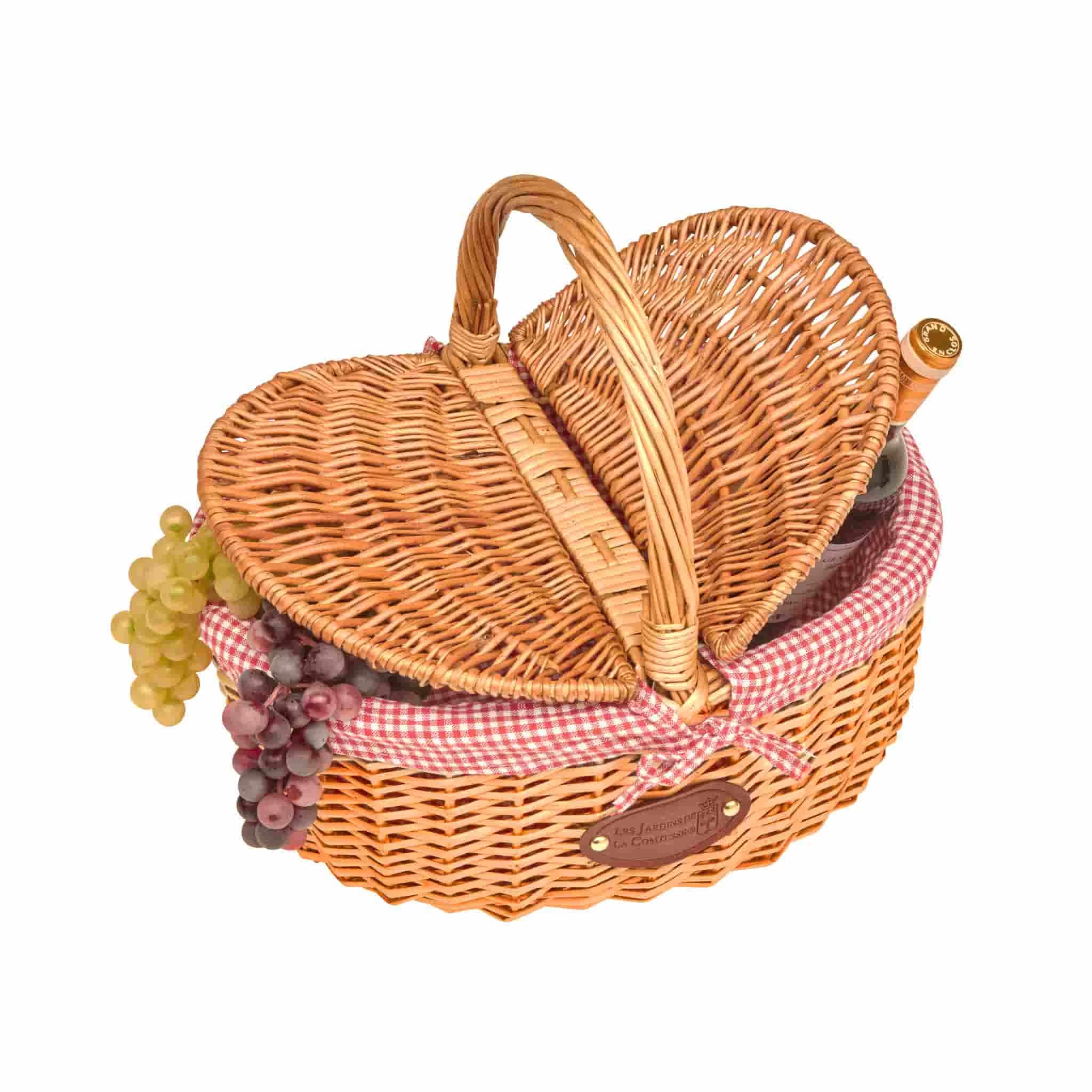Campagne Red Gingham Empty Picnic Basket 1 Campagne Red Gingham Empty Picnic Basket