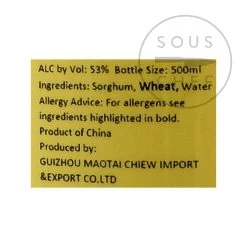 MouTai Chun 1998 Baijiu 53% 500ml 5 MouTai Chun 1998 Baijiu 53% 500ml -Sous Chef Kitchenware JZ0009 MouTaiChun1998Baijiu53 BoP