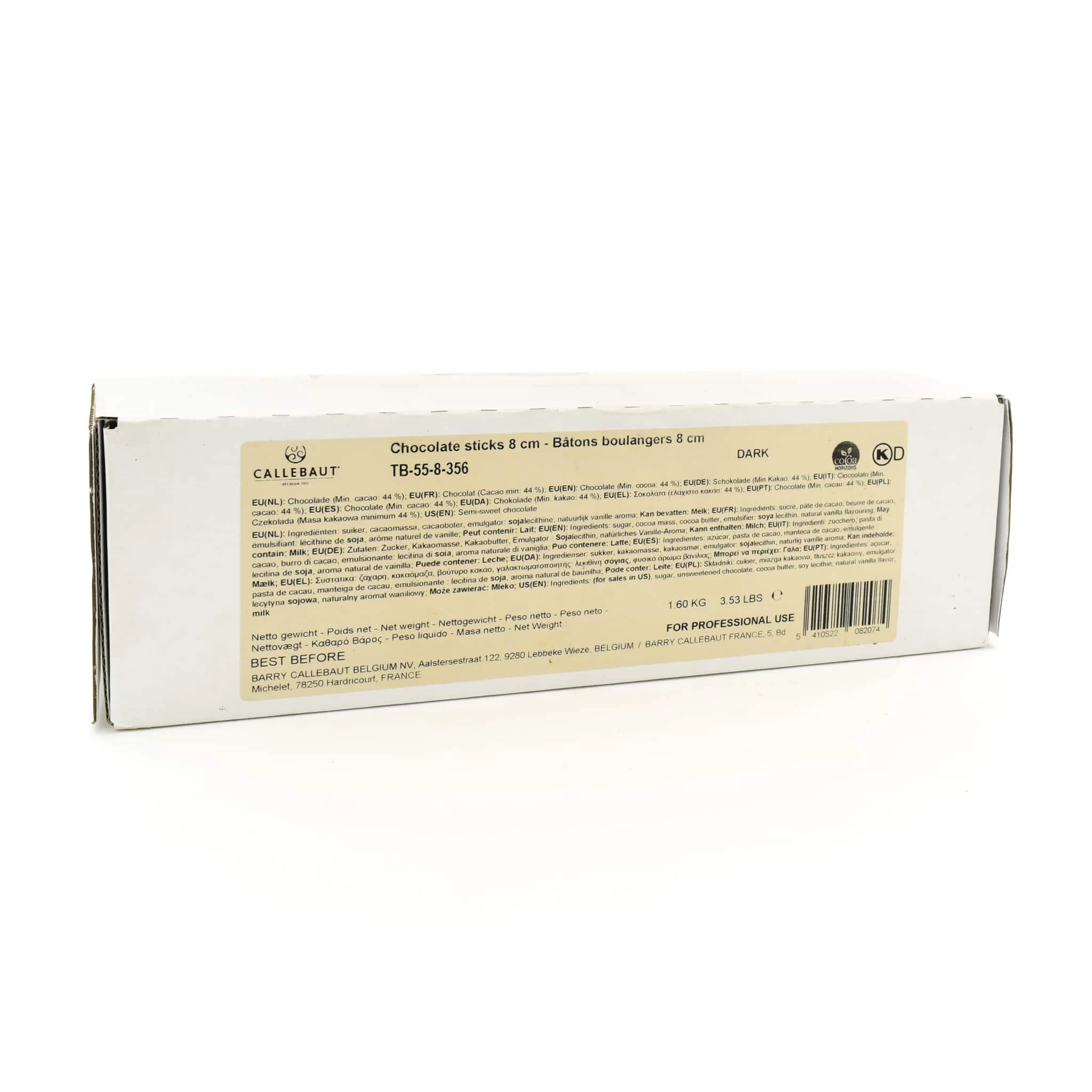 Callebaut Dark Chocolate Croissant & Pain Au Chocolat Sticks 8 Cm 1.6 Kg 1 Callebaut Dark Chocolate Croissant & Pain Au Chocolat Sticks 8 Cm 1.6 Kg