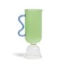 Wavy Handle Green Tulip Pitcher