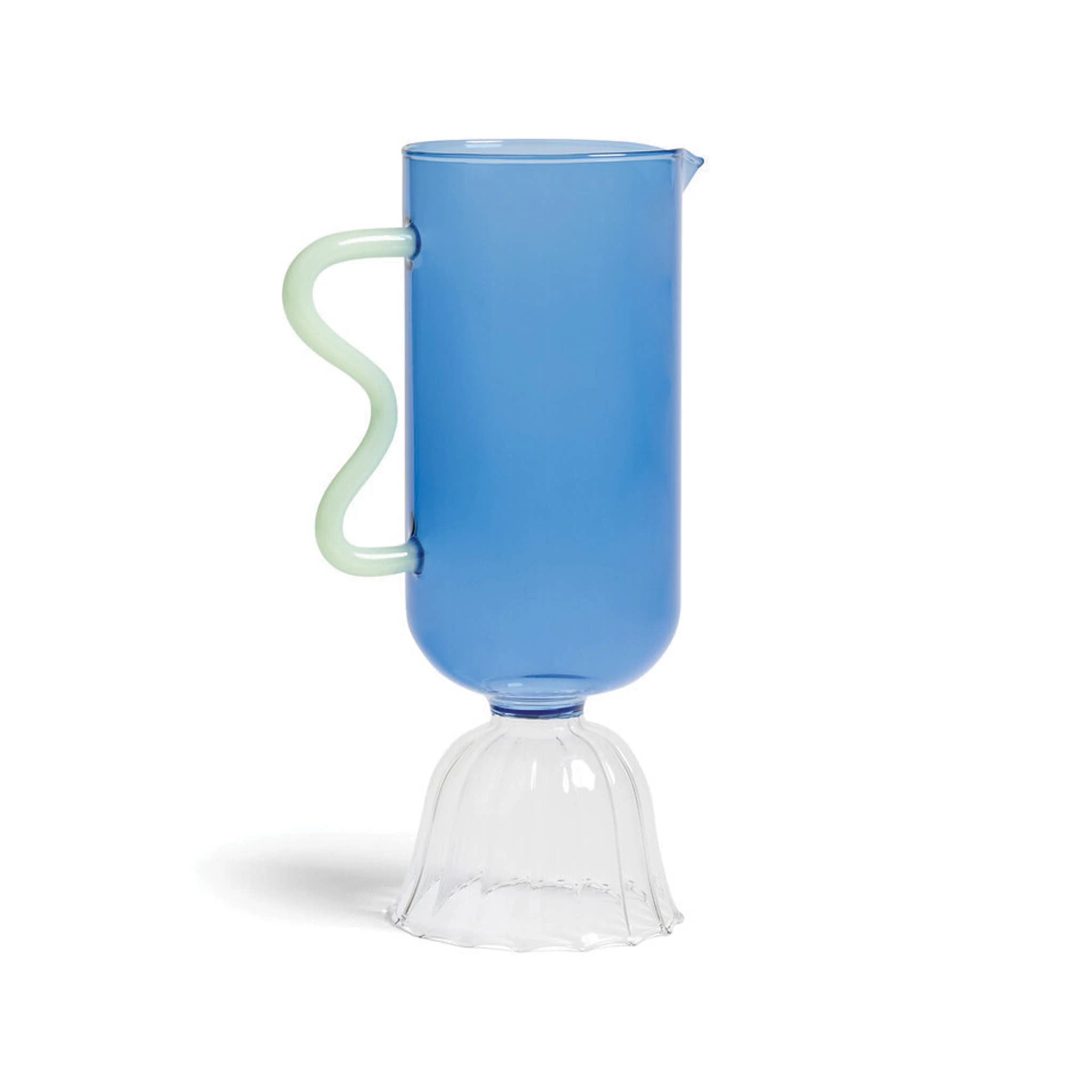 Wavy Handle Blue Tulip Pitcher 1 Wavy Handle Blue Tulip Pitcher