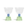 Set Of 2 Green Tulip Coupe Glasses