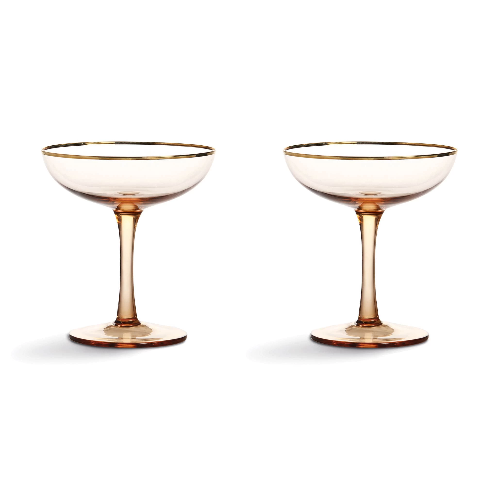 Set Of 2 Rose Coupe Glasses 1 Set Of 2 Rose Coupe Glasses