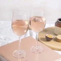 Set Of 2 Ribbed Wine Glasses 450ml 10 Set Of 2 Ribbed Wine Glasses 450ml -Sous Chef Kitchenware KI0081 RibbedWineGlasses450mlSetof2 lifestyle1