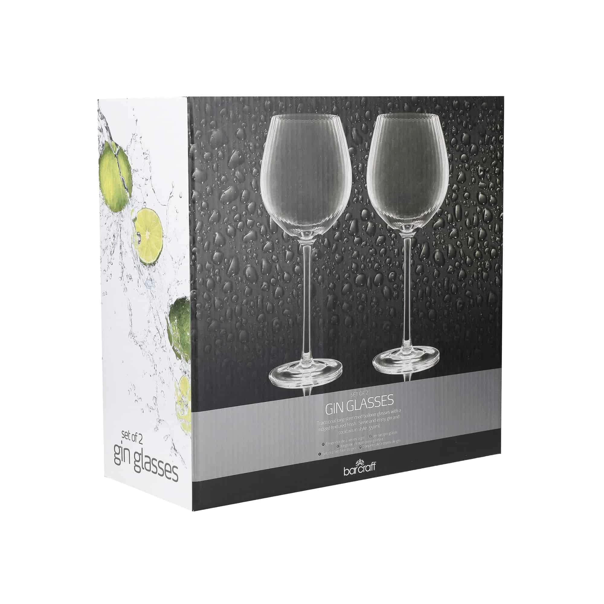 Set Of 2 Ribbed Gin Coupe Glass 550ml 2 Set Of 2 Ribbed Gin Coupe Glass 550ml - Image 2