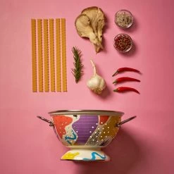 Abstract Enamel Colander, 22cm -Sous Chef Kitchenware KP0025 AbstractEnamelColander lifestyle 2