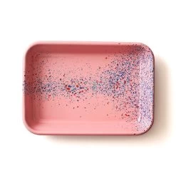 Splatter Fest Enamel Roasting And Serving Dish, Pink