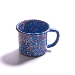 Splatter Fest Enamel Mug Cobalt, Blue