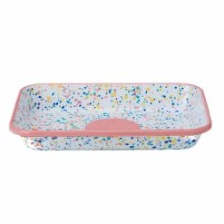 Pink Dot Enamel Roasting & Serving Dish 6 Pink Dot Enamel Roasting & Serving Dish -Sous Chef Kitchenware KP0083BPinkDotEnamelRoasting ServingDish