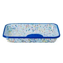 Blue Dot Enamel Roasting & Serving Dish 6 Blue Dot Enamel Roasting & Serving Dish -Sous Chef Kitchenware KP0087BBlueDotEnamelRoasting ServingDish