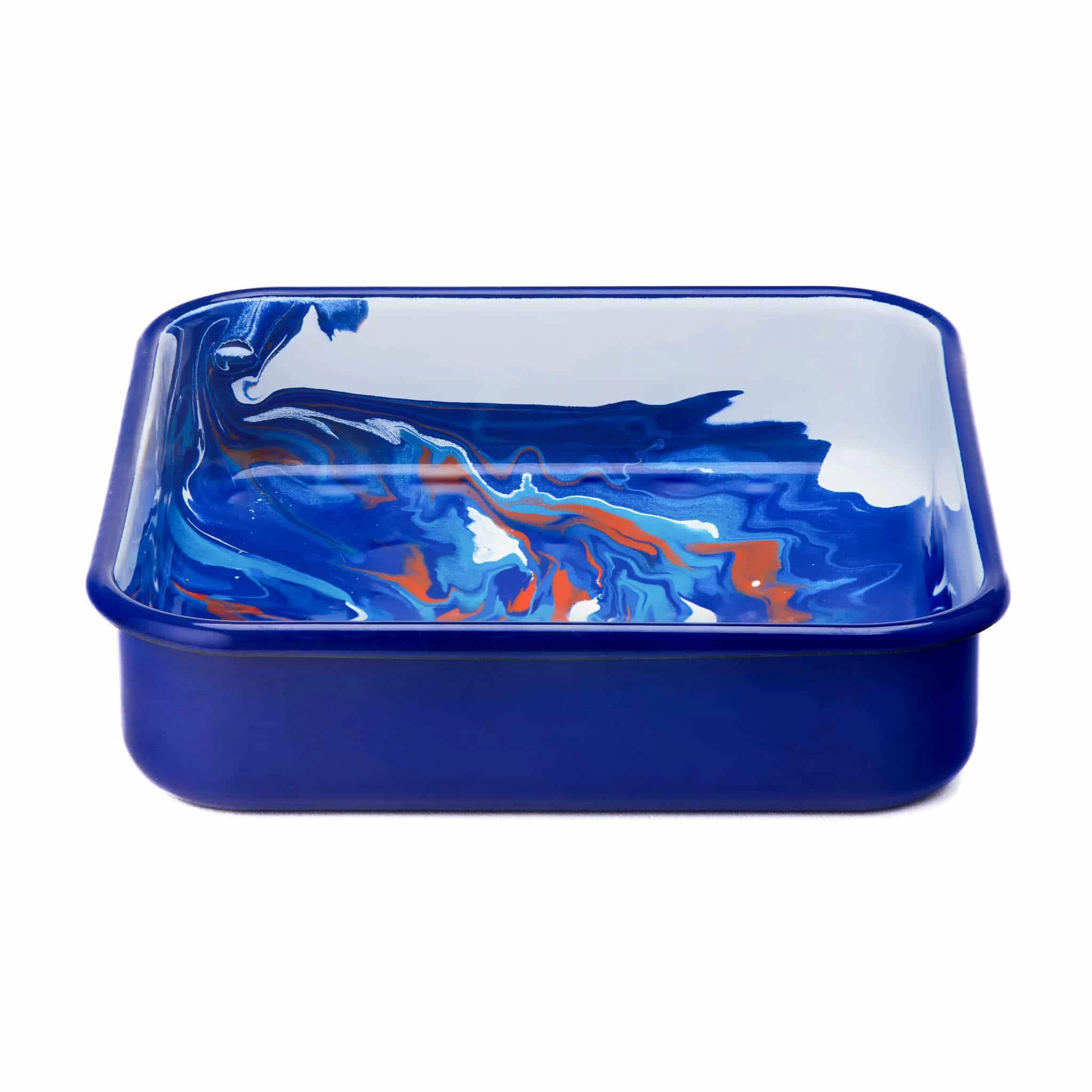 Marble Enamel Square Roasting & Serving Dish, 21cm 1 Marble Enamel Square Roasting & Serving Dish, 21cm