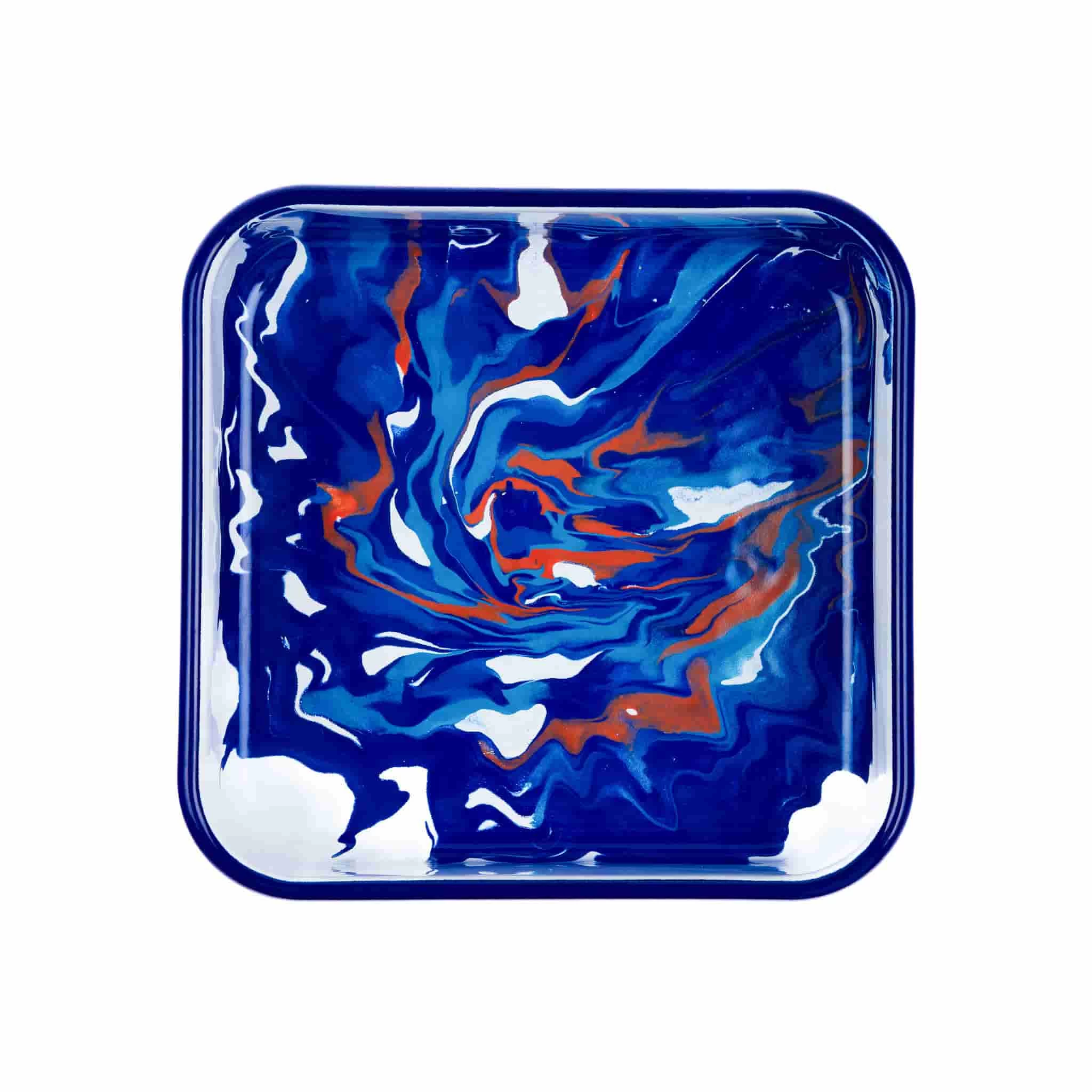 Marble Enamel Square Roasting & Serving Dish, 21cm 2 Marble Enamel Square Roasting & Serving Dish, 21cm - Image 2