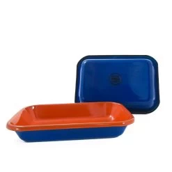 Kapka X Sous Chef Colourblock Enamel Roasting Dish, 21cm, Blue & Red -Sous Chef Kitchenware KP0098