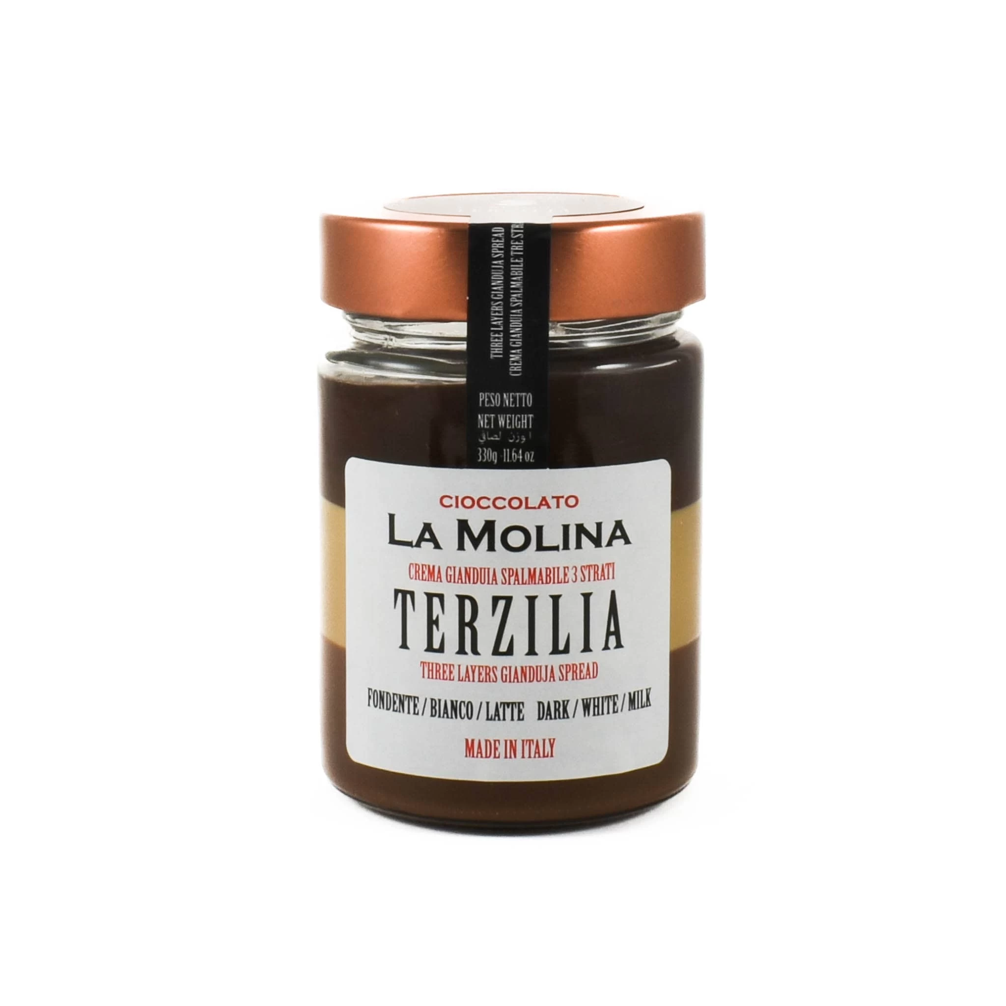 La Molina Terzilia 3 Layers Chocolate Spread 330g 1 La Molina Terzilia 3 Layers Chocolate Spread 330g
