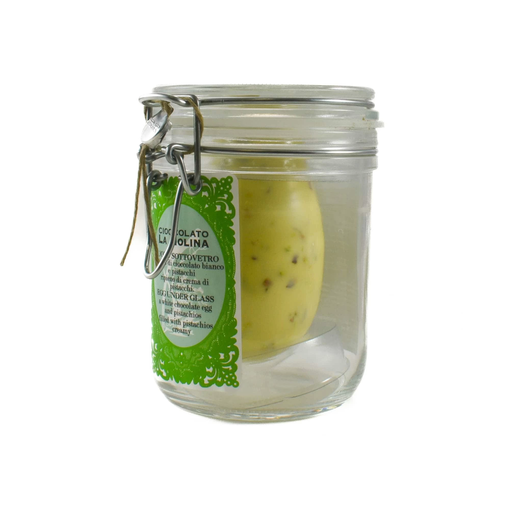 La Molina White Chocolate Pistachio Easter Egg In Glass Jar, 220g 2 La Molina White Chocolate Pistachio Easter Egg In Glass Jar, 220g - Image 2