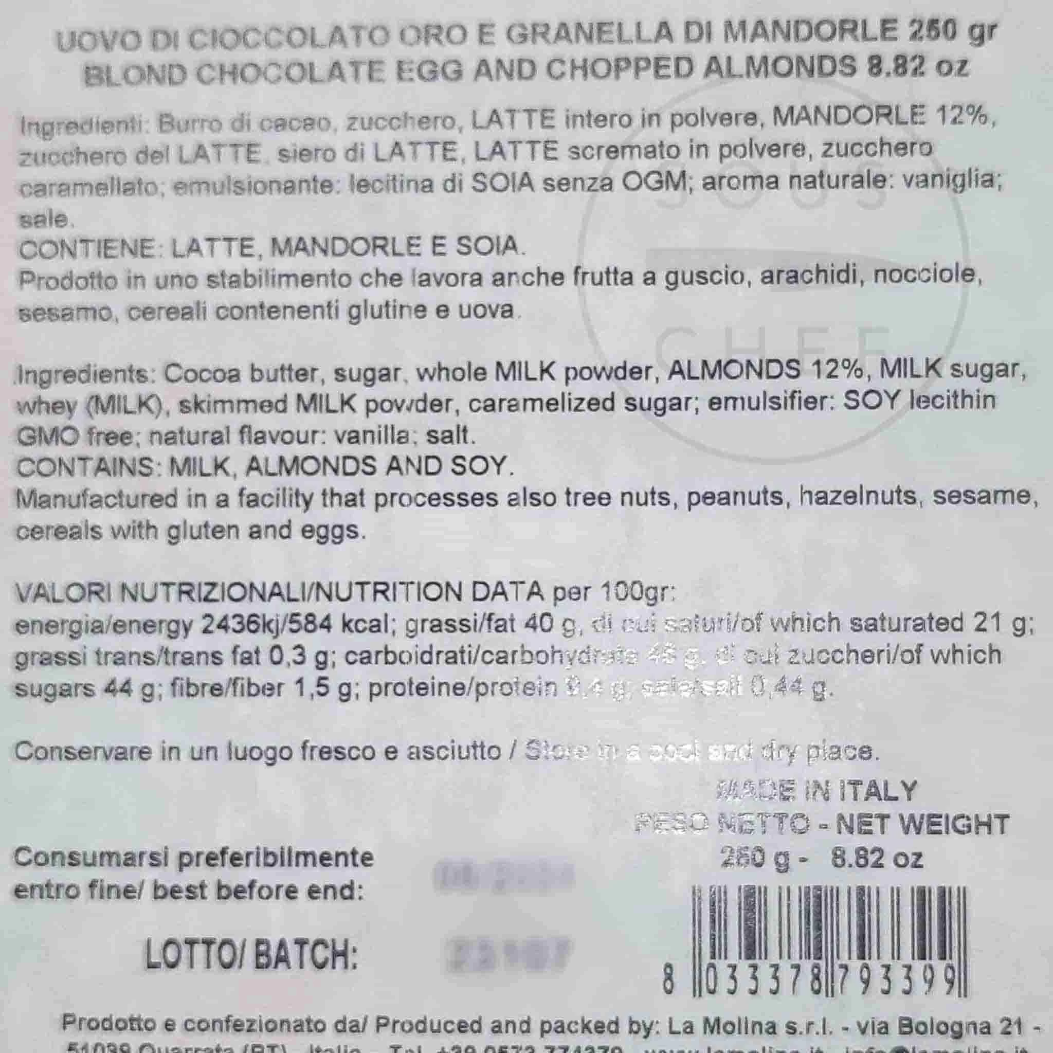 La Molina Blond Chocolate And Almond Easter Egg, 250g 6 La Molina Blond Chocolate And Almond Easter Egg, 250g - Image 6