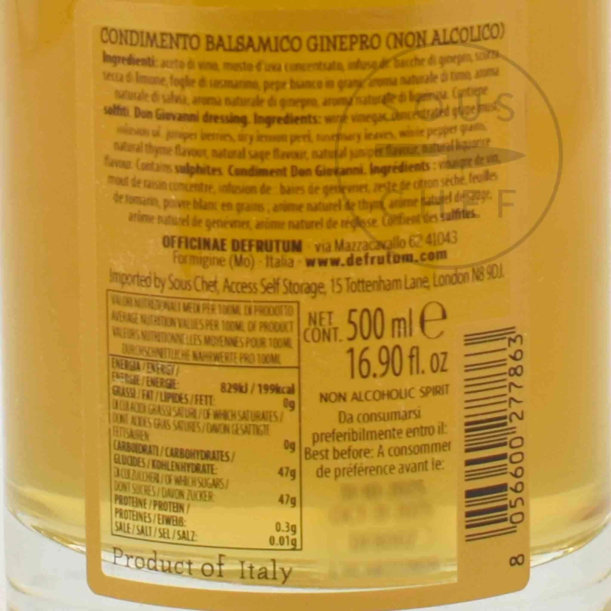 Leonardi White Balsamic Alcohol Free Gin, 500ml 2 Leonardi White Balsamic Alcohol Free Gin, 500ml - Image 2