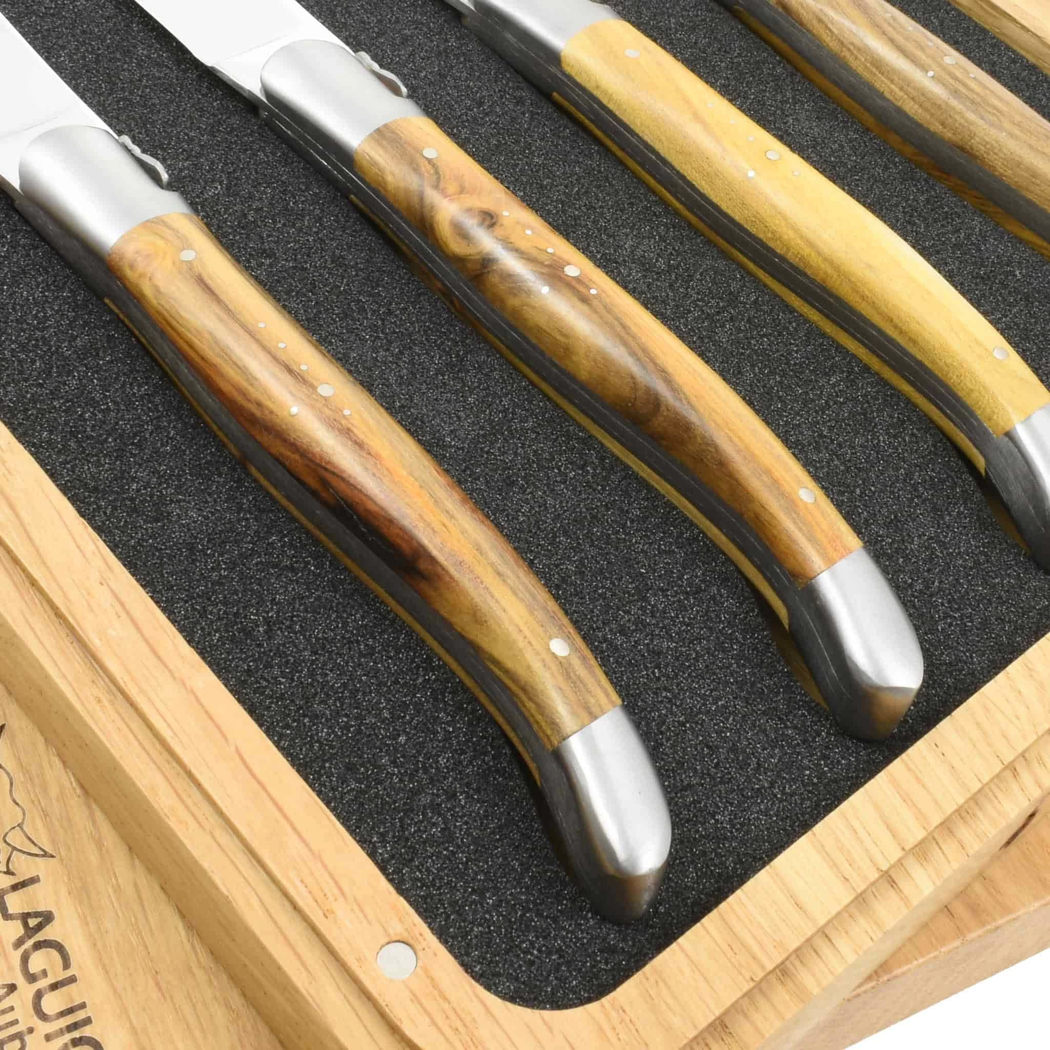 Laguiole En Aubrac Set Of 4 Full Handle Steak Knives, Pistachio Wood 2 Laguiole En Aubrac Set Of 4 Full Handle Steak Knives, Pistachio Wood - Image 2