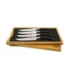 Laguiole En Aubrac Set Of 4 Full Handle American Steak Knives, Ebony