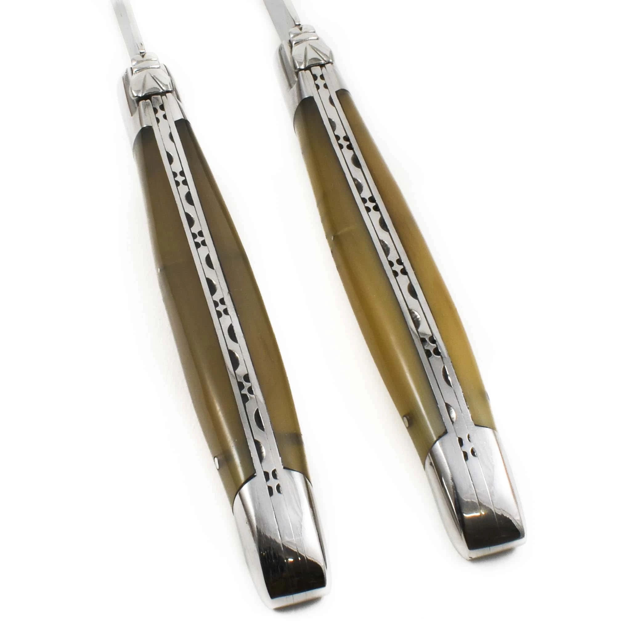 Laguiole En Aubrac Set Of 2 Steak Knives, Solid Horn 3 Laguiole En Aubrac Set Of 2 Steak Knives, Solid Horn - Image 3