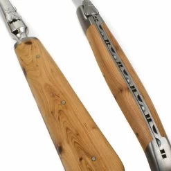 Laguiole En Aubrac 2 Piece Cheese Knife Set, Juniper 5 Laguiole En Aubrac 2 Piece Cheese Knife Set, Juniper -Sous Chef Kitchenware LR0004LaguioleenAubrac2PieceCheeseKnifeSet Juniper3