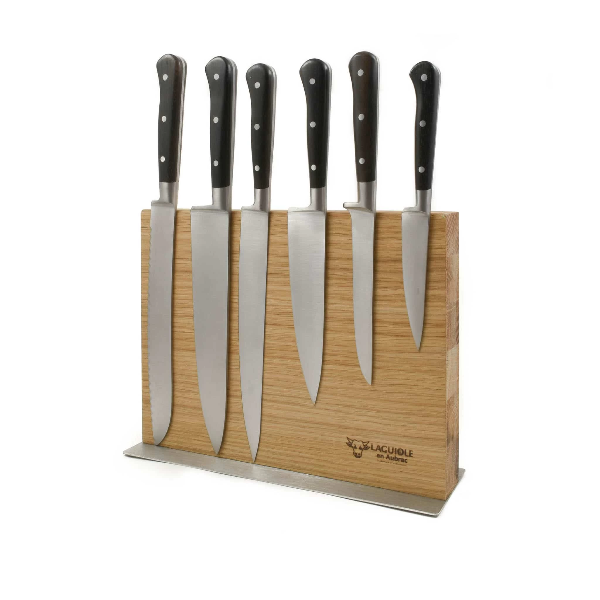 Laguiole En Aubrac Classic Knife Block Of 6 Kitchen Knives, Ebony 1 Laguiole En Aubrac Classic Knife Block Of 6 Kitchen Knives, Ebony