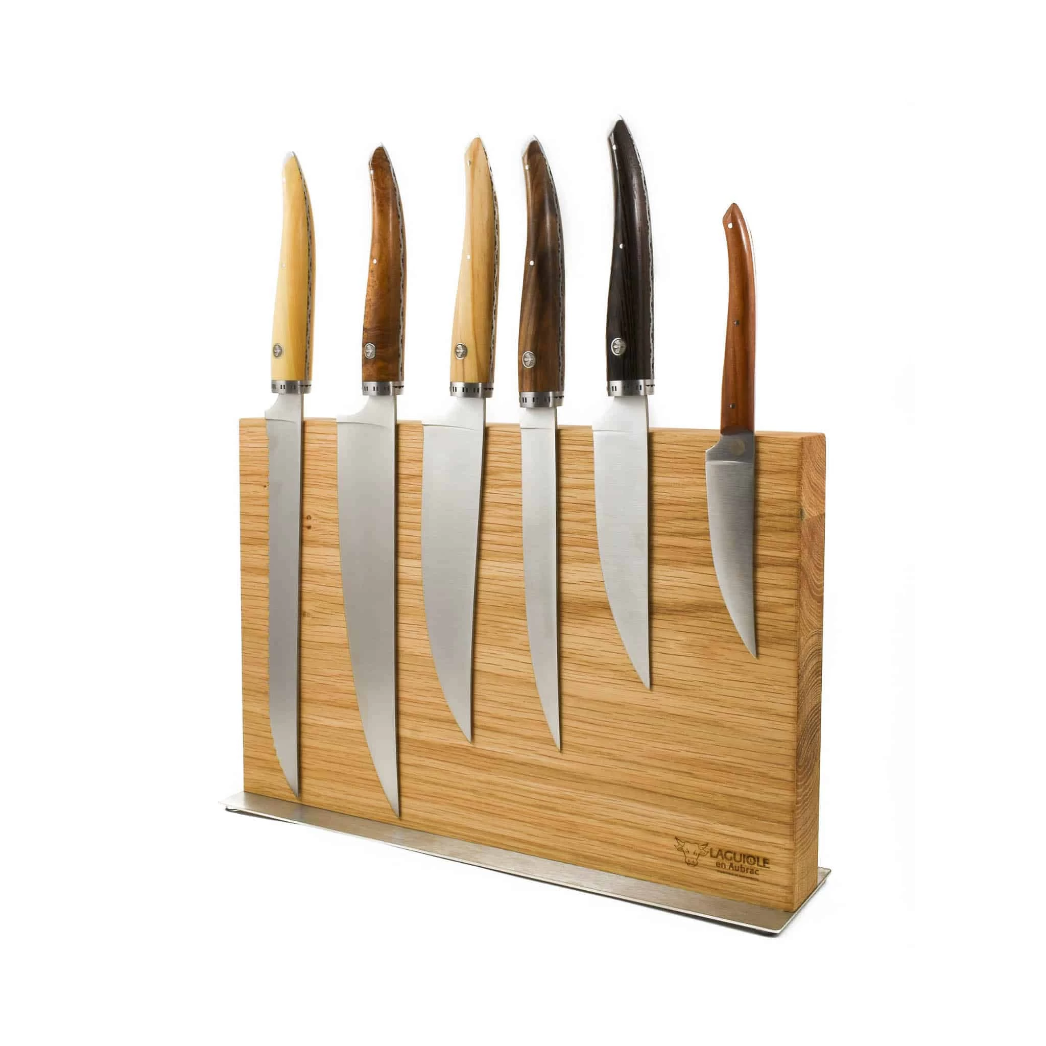 Laguiole En Aubrac Gourmet Knife Block Of 6 Kitchen Knives, Mixed Woods 1 Laguiole En Aubrac Gourmet Knife Block Of 6 Kitchen Knives, Mixed Woods