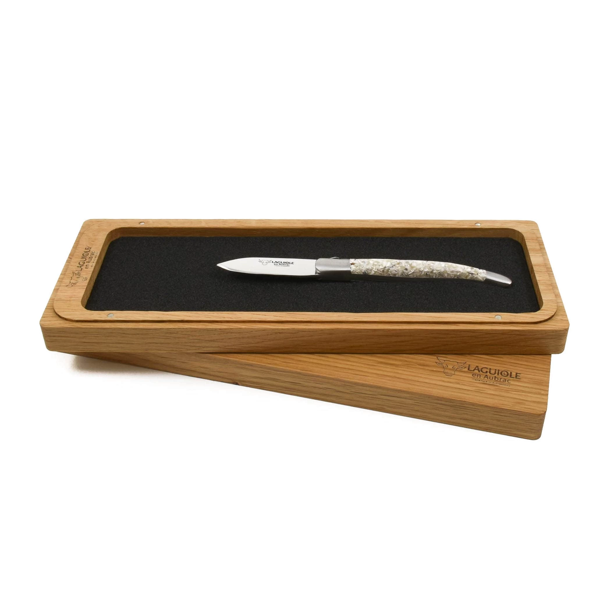 Laguiole En Aubrac Oyster Knife, Oyster Shell Handle 1 Laguiole En Aubrac Oyster Knife, Oyster Shell Handle