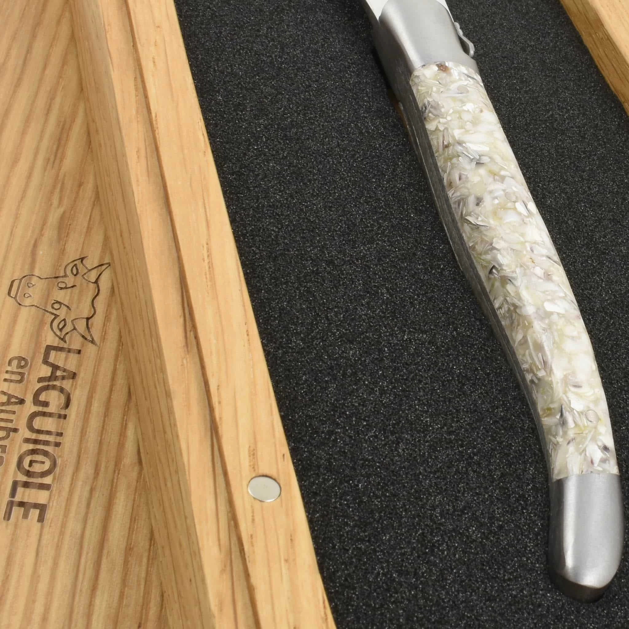 Laguiole En Aubrac Oyster Knife, Oyster Shell Handle 2 Laguiole En Aubrac Oyster Knife, Oyster Shell Handle - Image 2