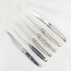 Laguiole En Aubrac Set Of 6 Shell Steak Knives -Sous Chef Kitchenware LR0032L2