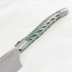 Laguiole En Aubrac Turquoise Hard Cheese Knife, Striped Wood 6 Laguiole En Aubrac Turquoise Hard Cheese Knife, Striped Wood -Sous Chef Kitchenware LR0037L2