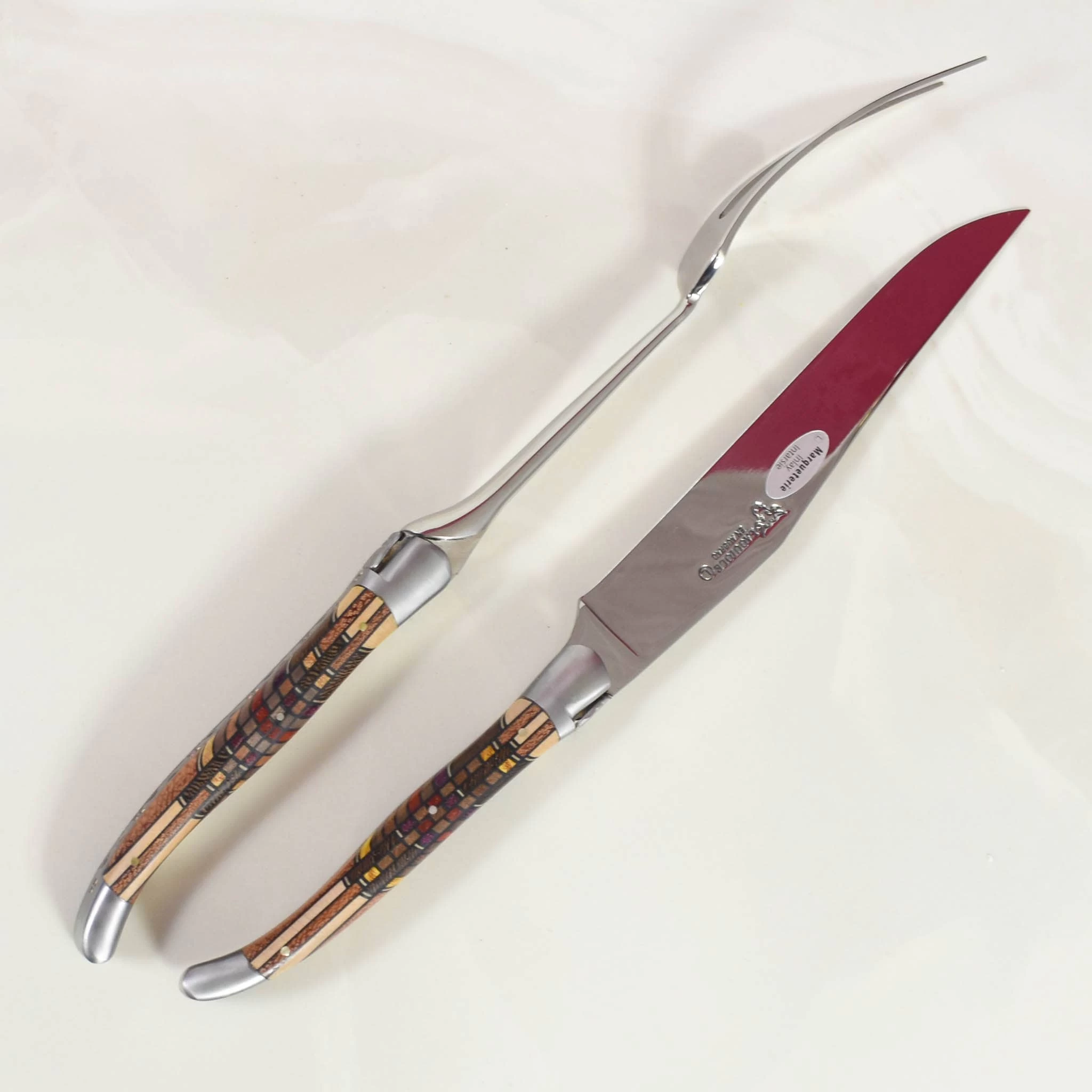 Laguiole En Aubrac Carving Set, Geometric Wood 4 Laguiole En Aubrac Carving Set, Geometric Wood - Image 4