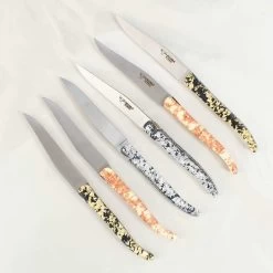 Laguiole En Aubrac Set Of 6 Gold, Silver & Bronze Steak Knives 5 Laguiole En Aubrac Set Of 6 Gold, Silver & Bronze Steak Knives -Sous Chef Kitchenware LR0040L2