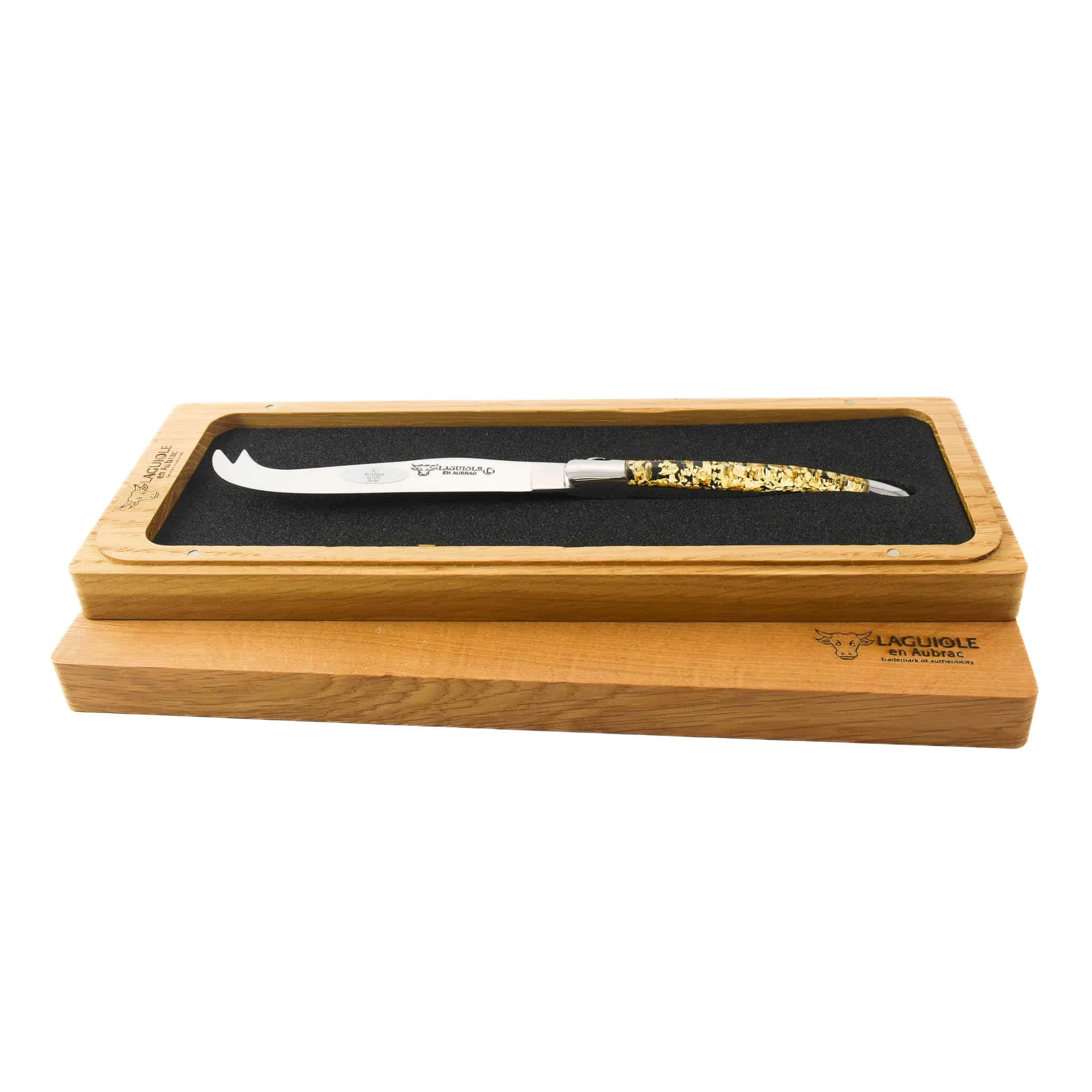 Laguiole En Aubrac Soft Cheese Knife, Gold Foil 2 Laguiole En Aubrac Soft Cheese Knife, Gold Foil - Image 2