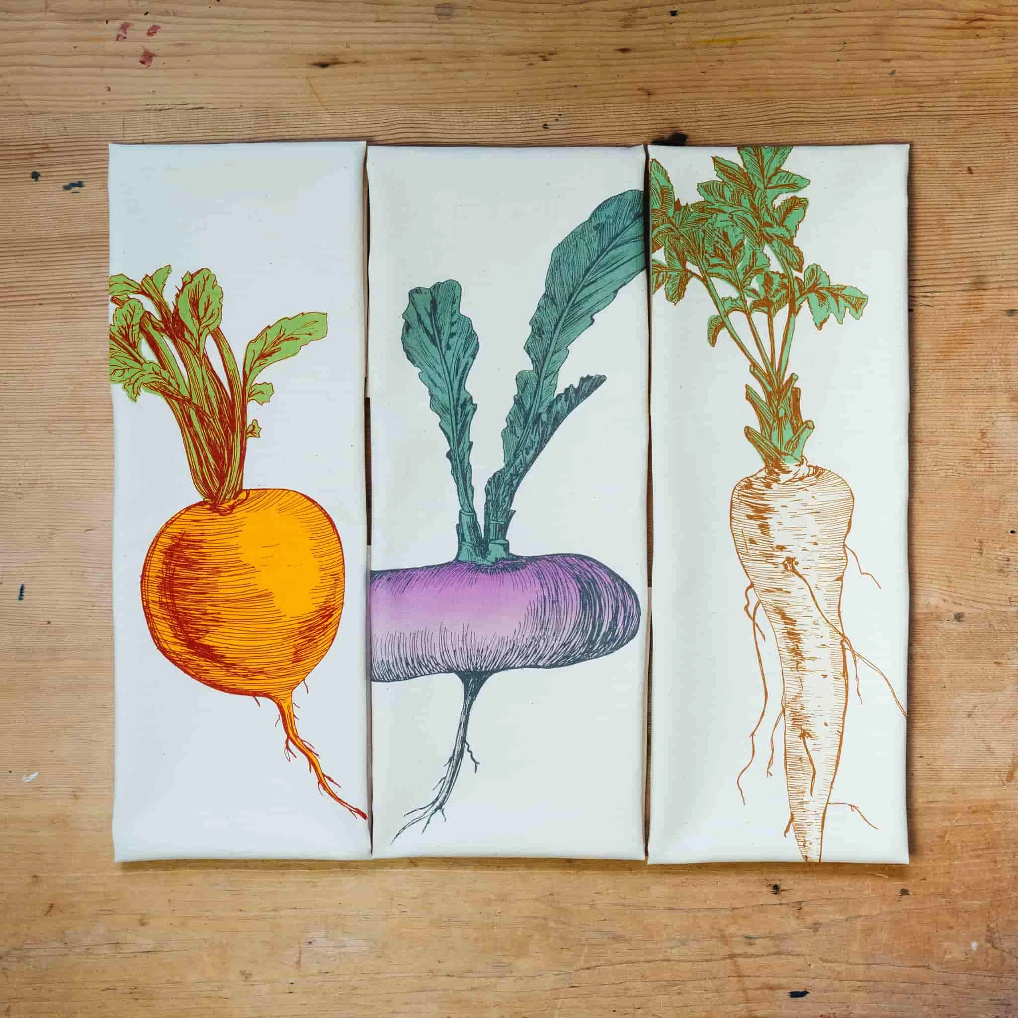 Gift Box Set Of 3 Mixed Veg Tea Towel 3 Gift Box Set Of 3 Mixed Veg Tea Towel - Image 3