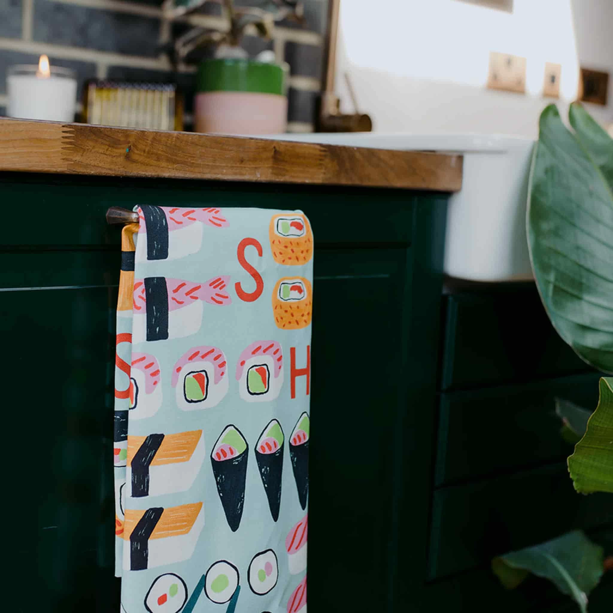 Laura Barnes Sushi Organic Cotton Tea Towel 2 Laura Barnes Sushi Organic Cotton Tea Towel - Image 2