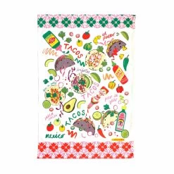 Laura Barnes Tacos Organic Cotton Tea Towel