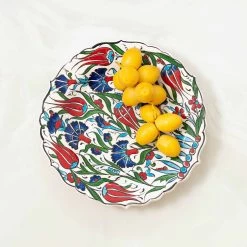 Red & Blue Turkish Serving Plate 25cm