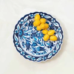White & Blue Turkish Serving Plate 25cm