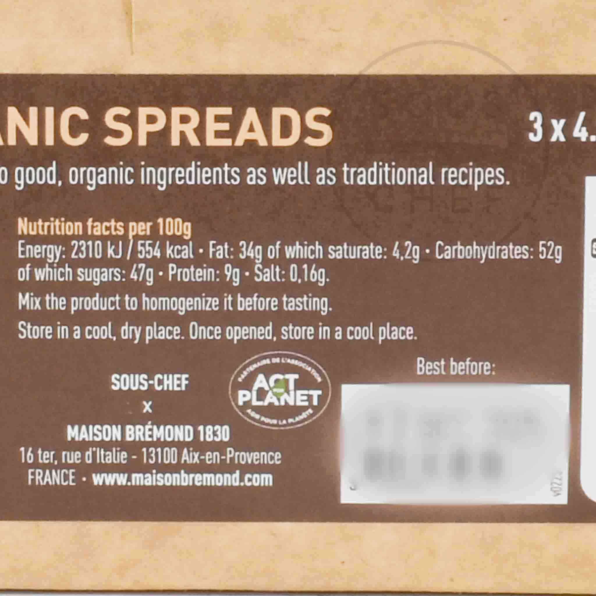 Maison Bremond X Sous Chef Trio Of Organic Cocoa Spreads, 130g 5 Maison Bremond X Sous Chef Trio Of Organic Cocoa Spreads, 130g - Image 5