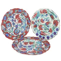 Red & Blue Turkish Serving Plate 25cm 9 Red & Blue Turkish Serving Plate 25cm -Sous Chef Kitchenware MG0212Red BlueTurkishServingPlate25cm 1