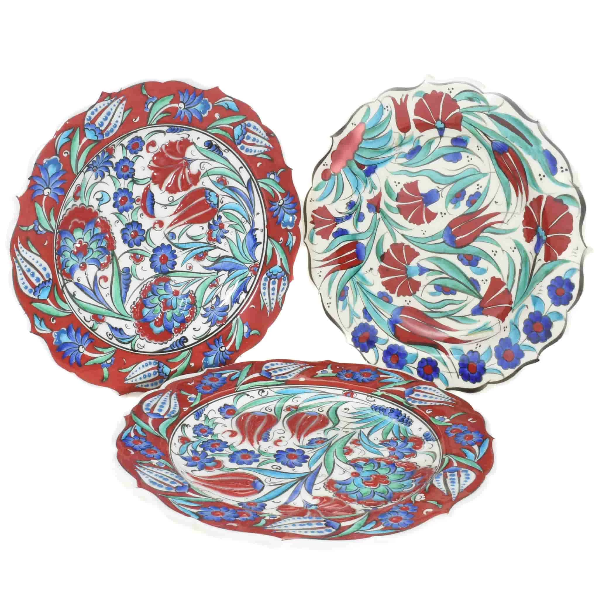 Red & Blue Turkish Serving Plate 25cm 5 Red & Blue Turkish Serving Plate 25cm - Image 5