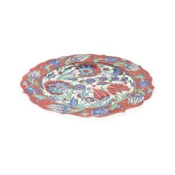 Red & Blue Turkish Serving Plate 25cm 8 Red & Blue Turkish Serving Plate 25cm -Sous Chef Kitchenware MG0212Red BlueTurkishServingPlate25cm 3