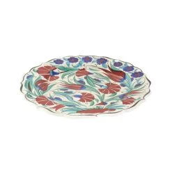Red & Blue Turkish Serving Plate 25cm 7 Red & Blue Turkish Serving Plate 25cm -Sous Chef Kitchenware MG0212Red BlueTurkishServingPlate25cm 4