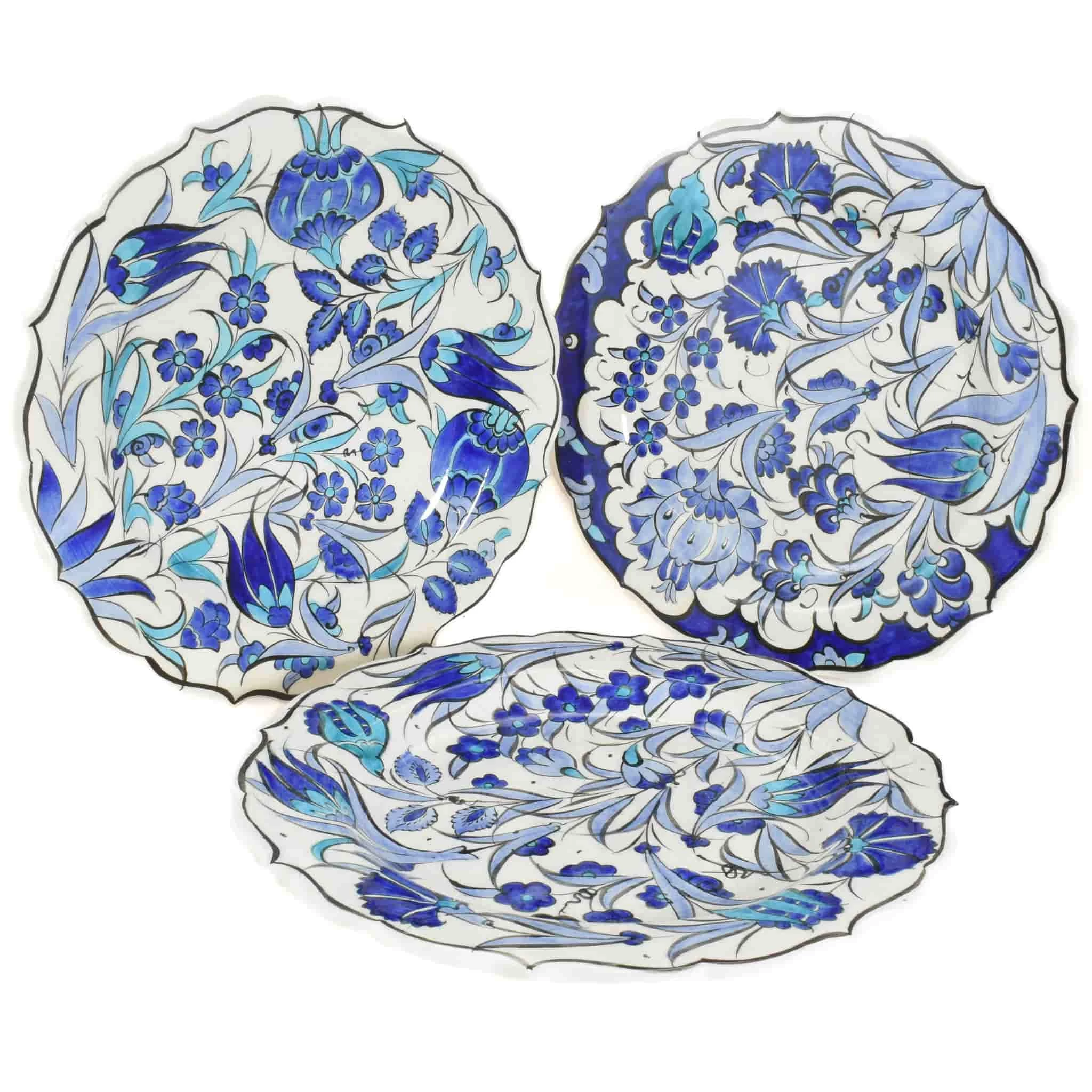 White & Blue Turkish Serving Plate 25cm 5 White & Blue Turkish Serving Plate 25cm - Image 5