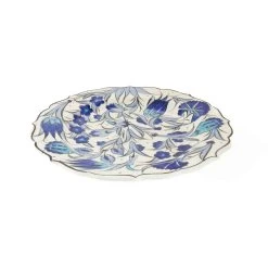 White & Blue Turkish Serving Plate 25cm 8 White & Blue Turkish Serving Plate 25cm -Sous Chef Kitchenware MG0213White BlueTurkishServingPlate25cm 2