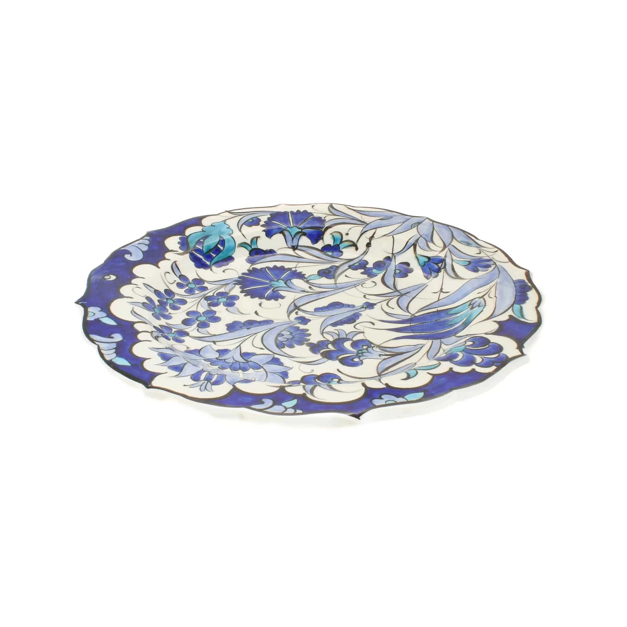 White & Blue Turkish Serving Plate 25cm 2 White & Blue Turkish Serving Plate 25cm - Image 2