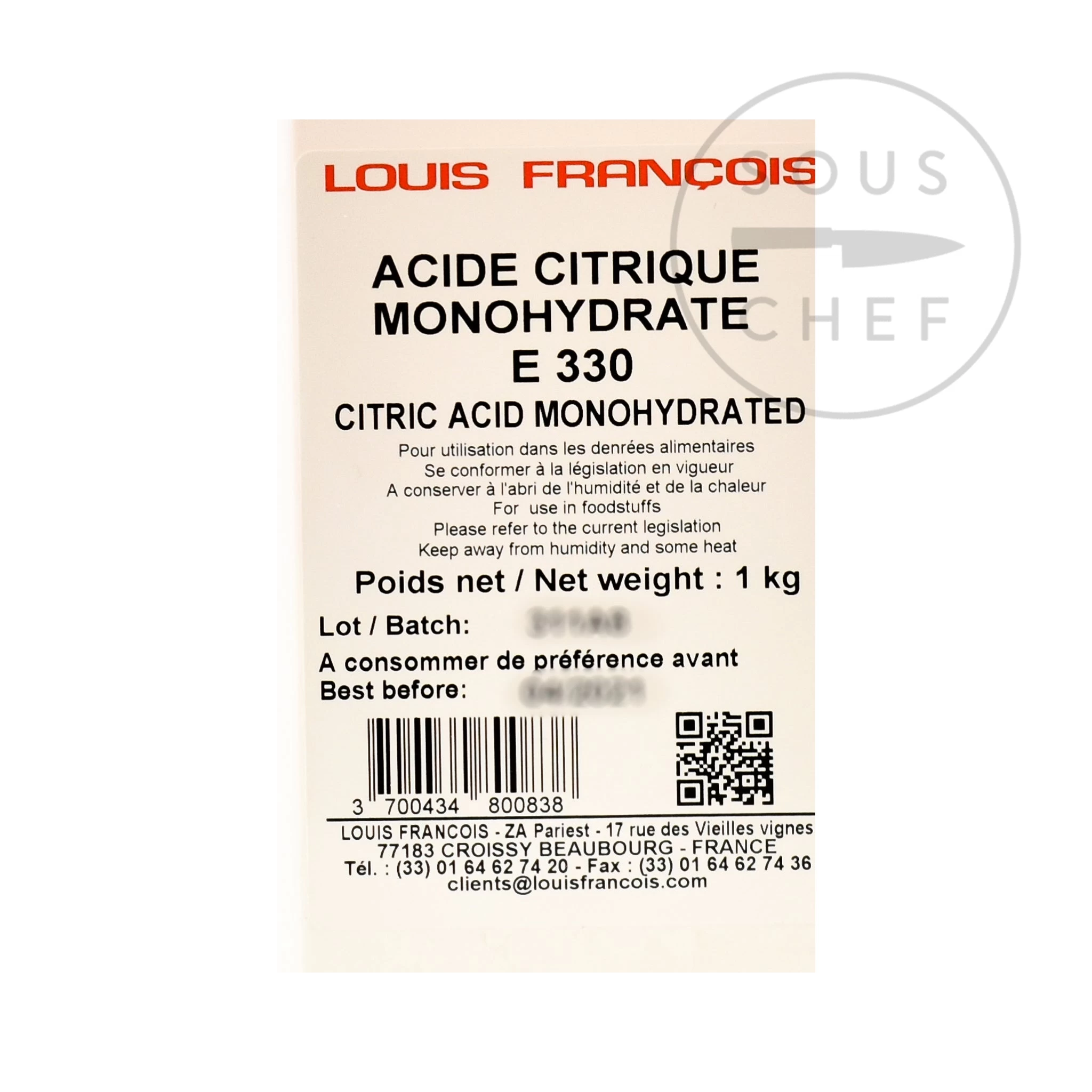 Louis Francois Citric Acid Powder 1kg 2 Louis Francois Citric Acid Powder 1kg - Image 2