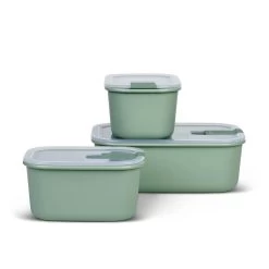 Mepal 3 Piece Easyclip Storage Box Set, Nordic Sage