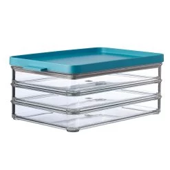 Mepal Omnia 3 Layer Fridge Storage Box For Meat Cuts, Nordic Green